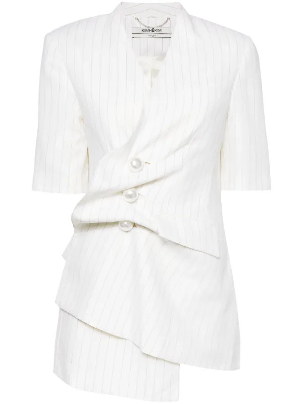 gathered short-sleeved blazer | Farfetch Global