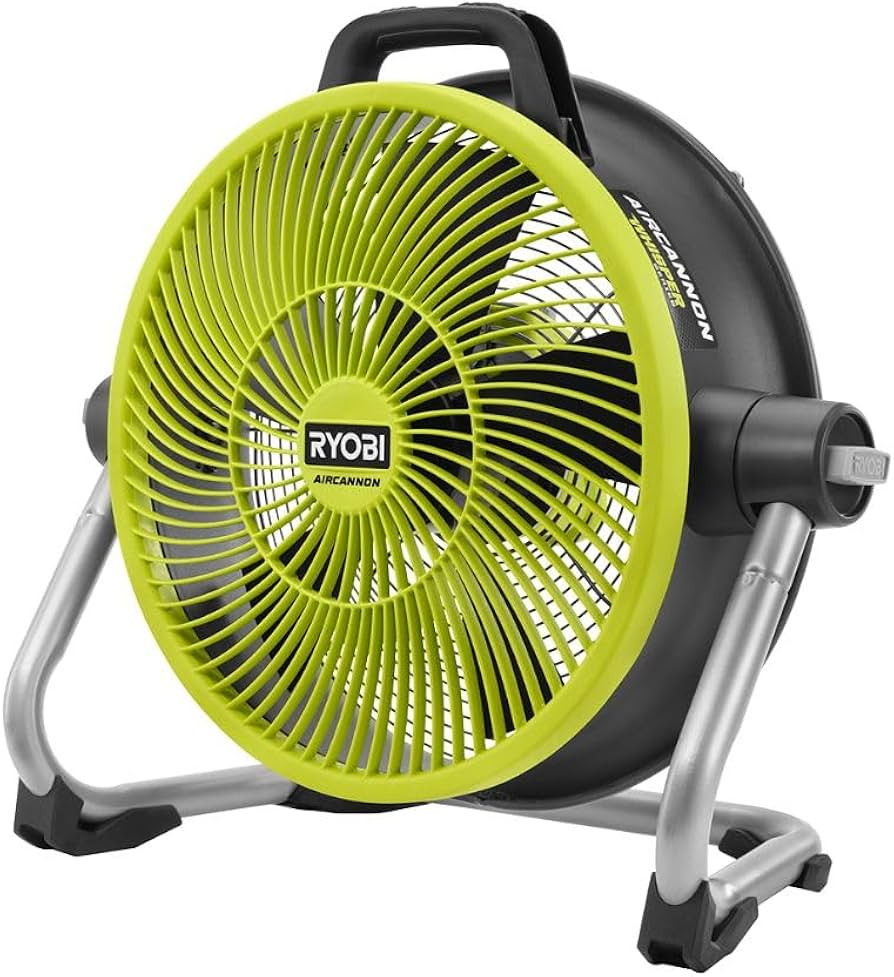RYOBI ONE+ 18V Cordless Hybrid WHISPER SERIES 14 in. Air Cannon Fan (Tool Only), PCL813B, GREEN | Amazon (US)