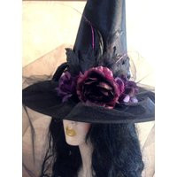 Witch Hat - Black & Purple Wiccan Or Halloween | Etsy (US)