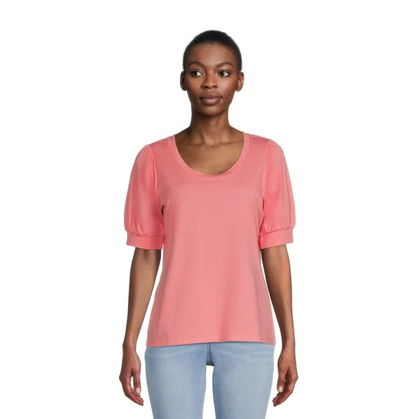 Time and Tru Women's Puff Sleeve Top | Walmart (US)