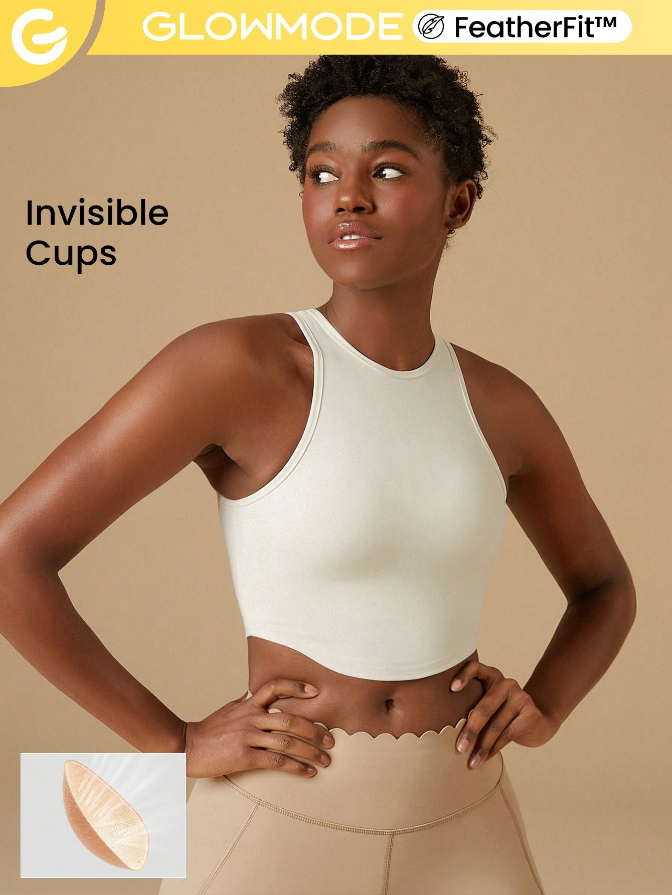 GLOWMODE FeatherFit™ Curve Hem Bra Tank Top Low Impact Yoga Daily | SHEIN USA | SHEIN