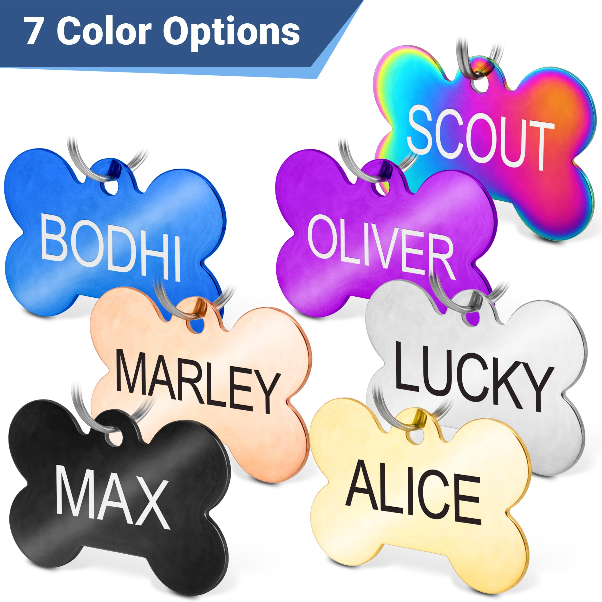 GoTags Stainless Steel Pet ID Tags, Personalized Dog Tags and Cat Tags, up to 8 Lines of Custom T... | Amazon (US)