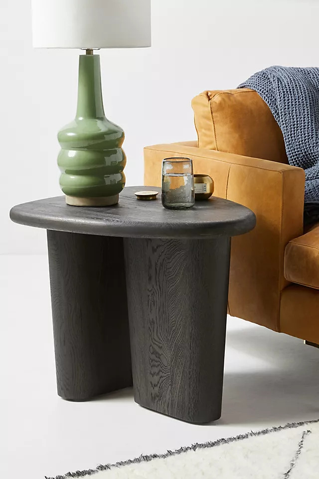 Kalle Sculptural Oak Side Table | Anthropologie (US)
