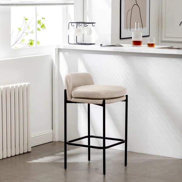 Sykesville Modern Mid-Back Counter Stool - Faux Leather | Wayfair Professional