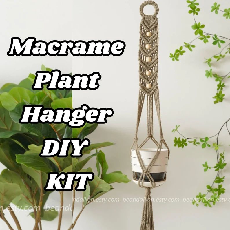 Plant Hanger Kit, Macrame Tutorial, Diy Plant Hanger, Garden Lover Gift, Macrame Plant Holder, Un... | Etsy (US)