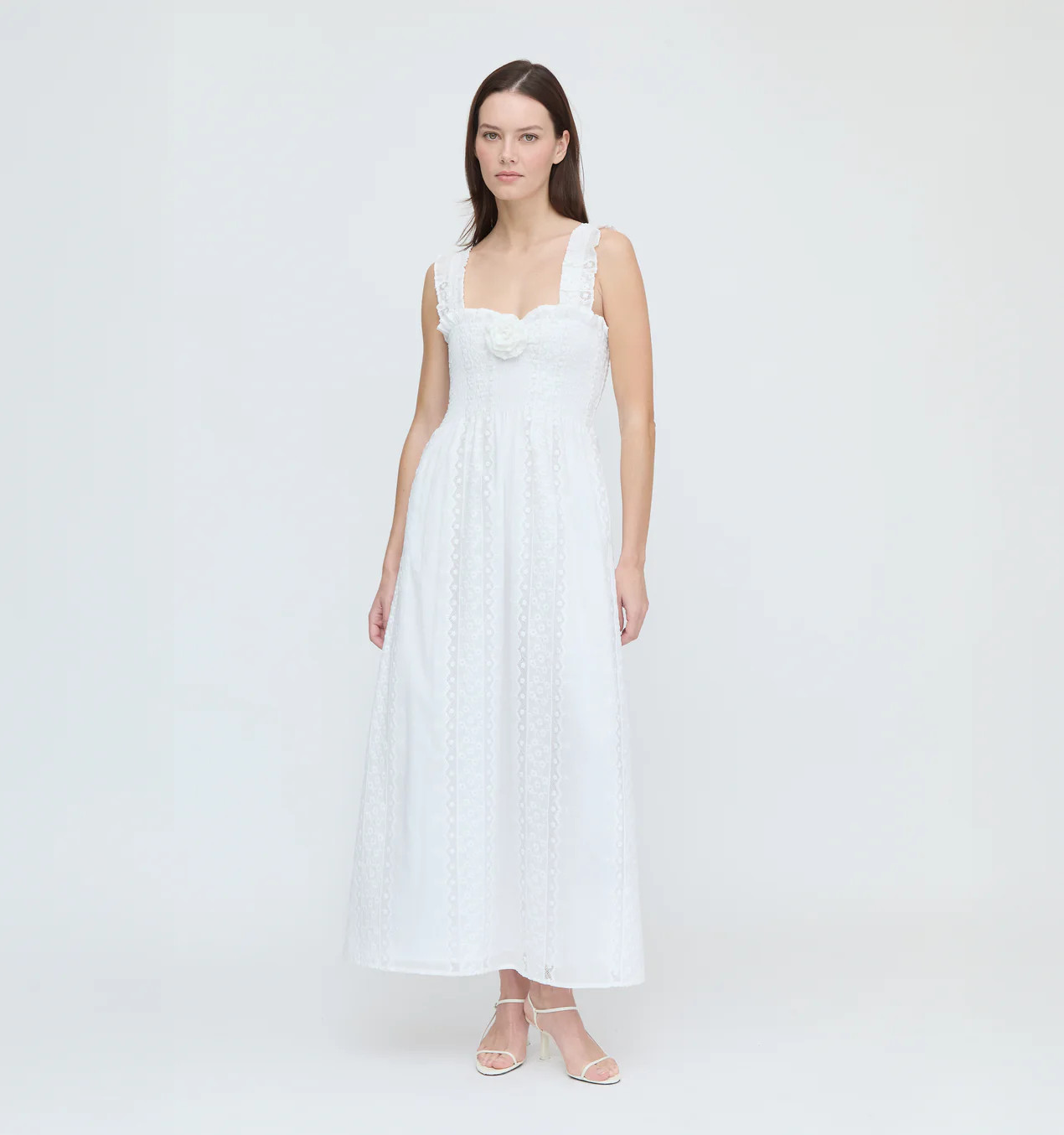 The Rosetta Nap Dress - White Broderie Voile | Hill House Home US