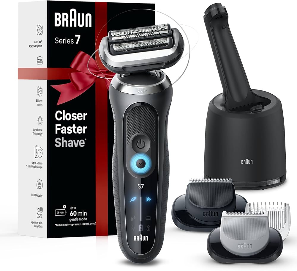 Braun Electric Shaver for Men, Series 7 7177cc, Wet & Dry Shave, Turbo & Gentle Shaving Modes, Wa... | Amazon (US)