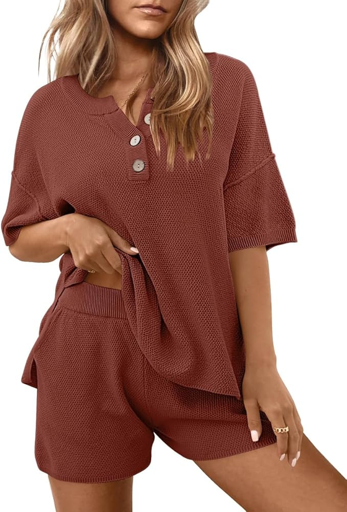 LILLUSORY Womens Summer Knit Matching Lounge Set 2 Piece Outfits | Amazon (US)