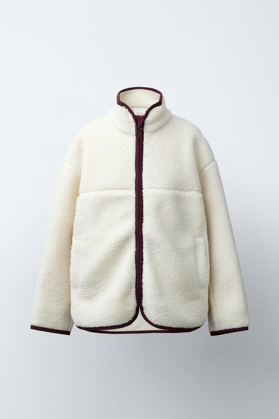 FAUX SHEARLING JACKET WITH WELT DETAILS | Zara UK