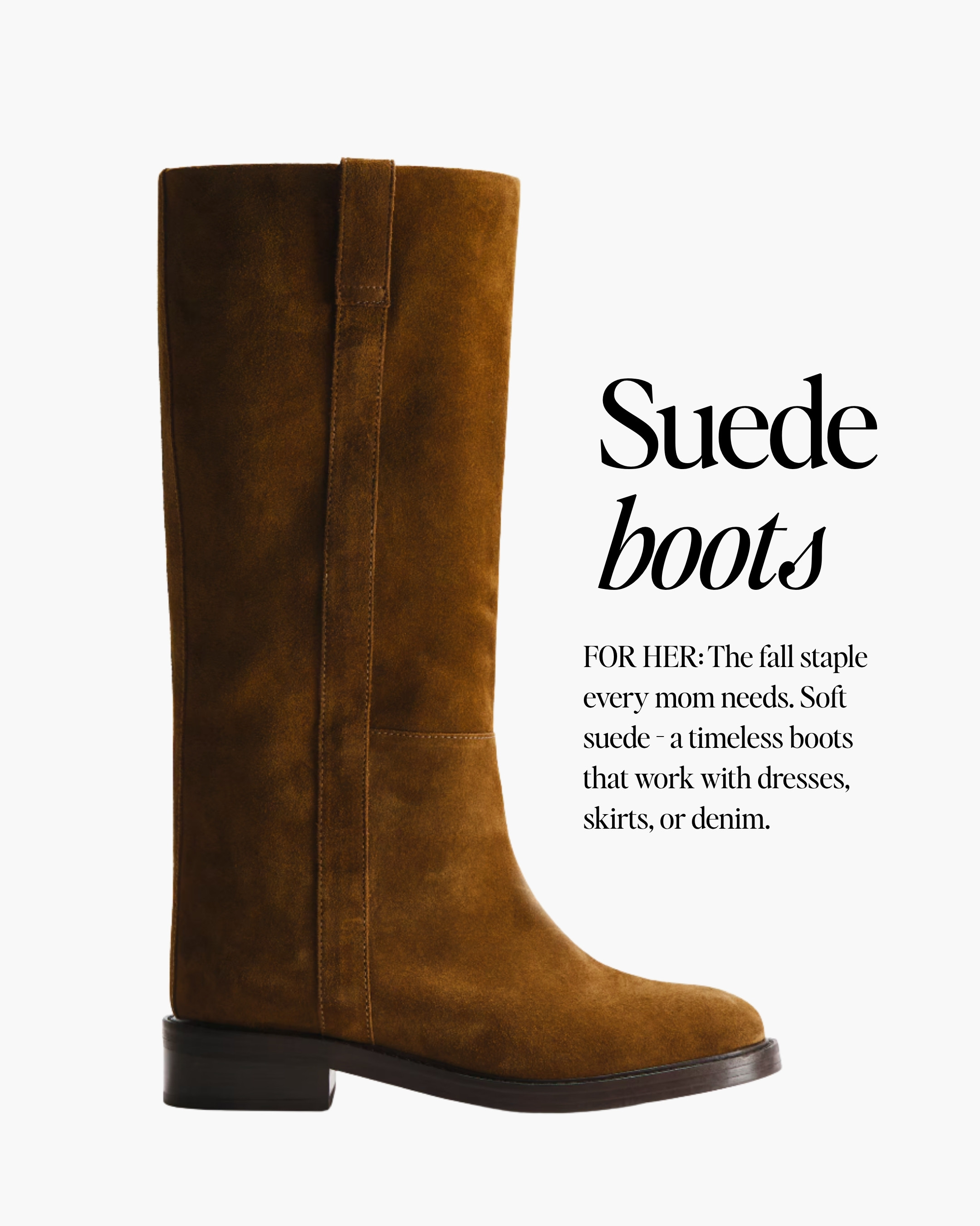 A fall family photo staple 🤎 Brown suede boots are one of those pieces that instantly make an outfit feel more polished and seasonal. I love them with midi dresses, skirts, denim, or even a sweater dress for family pictures. Linking this pair plus similar brown boots at different price points. 

 