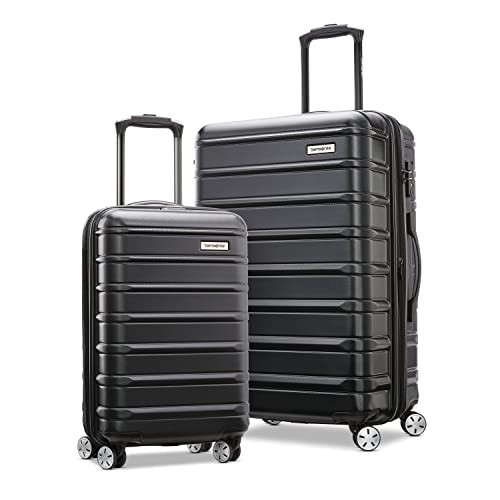 Samsonite Omni 2 Hardside 2 Piece Set - Includes Global Carry-On & Medium Checked Suitcases - 360° Dual Spinner Wheels - Integrated TSA Lock & Expansion - Amazon Exclusive - Midnight Black | Amazon (US)