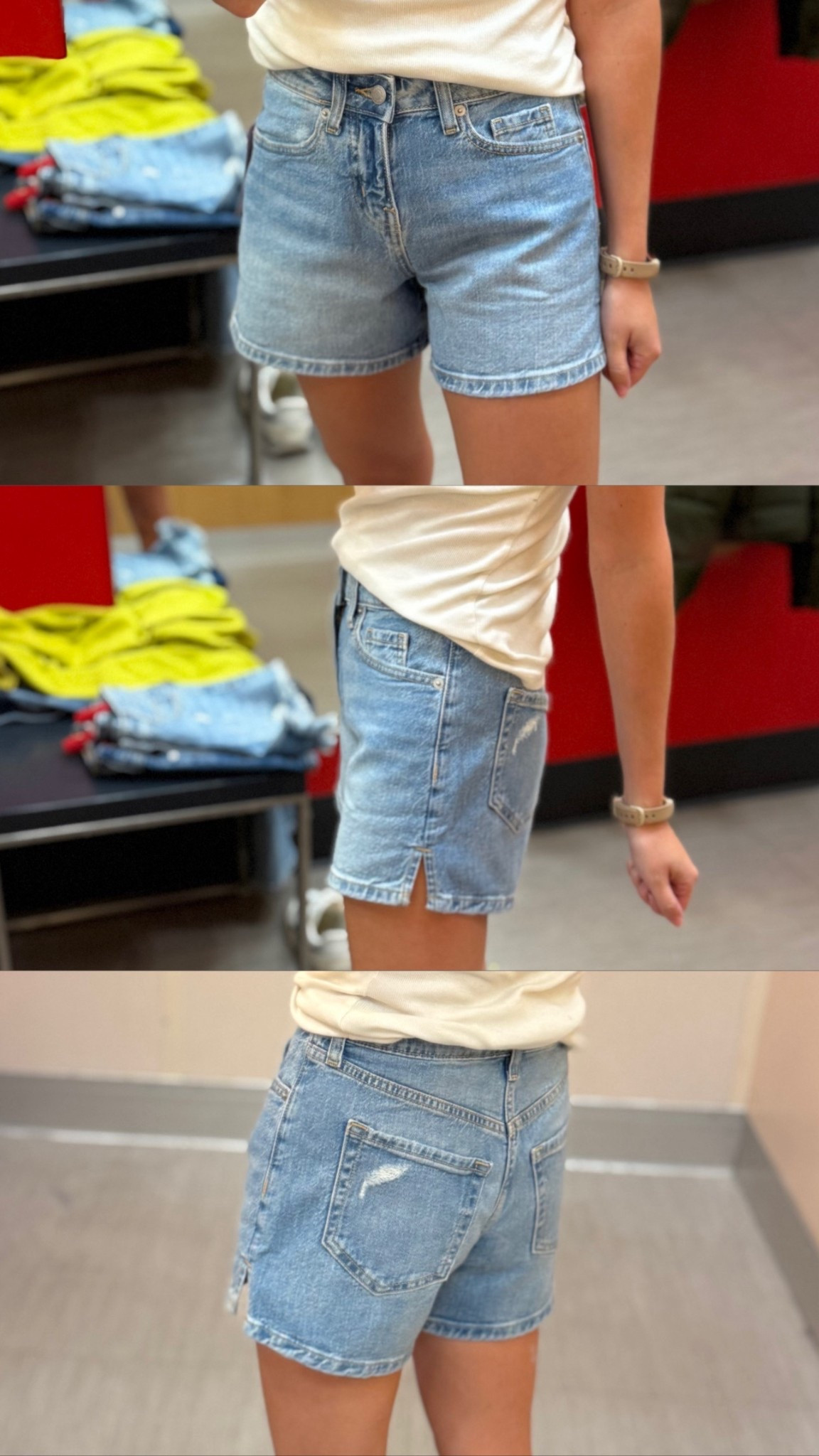  I went with size 00. The reviews say to size up but I went with my true size.

It’s been a minute since I’ve purchased anything from Target, but I tried these shorts on today in store and then ordered the medium wash (this is the light wash) because I don’t have any denim shorts that aren’t a raw hem.

99% cotton & 4”inseam (but they don’t feel too long on me like some 4” ones—I tried the Levi’s 4” and didnt like those!)

#LTKgrwm #LTKSeasonal #LTKPetite