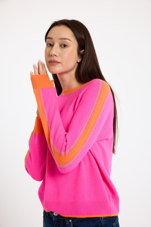 Brodie Pure Cashmere Long Sleeve 100% Cashmere Sweater in Diva Pink at Nordstrom, Size Small | Nordstrom
