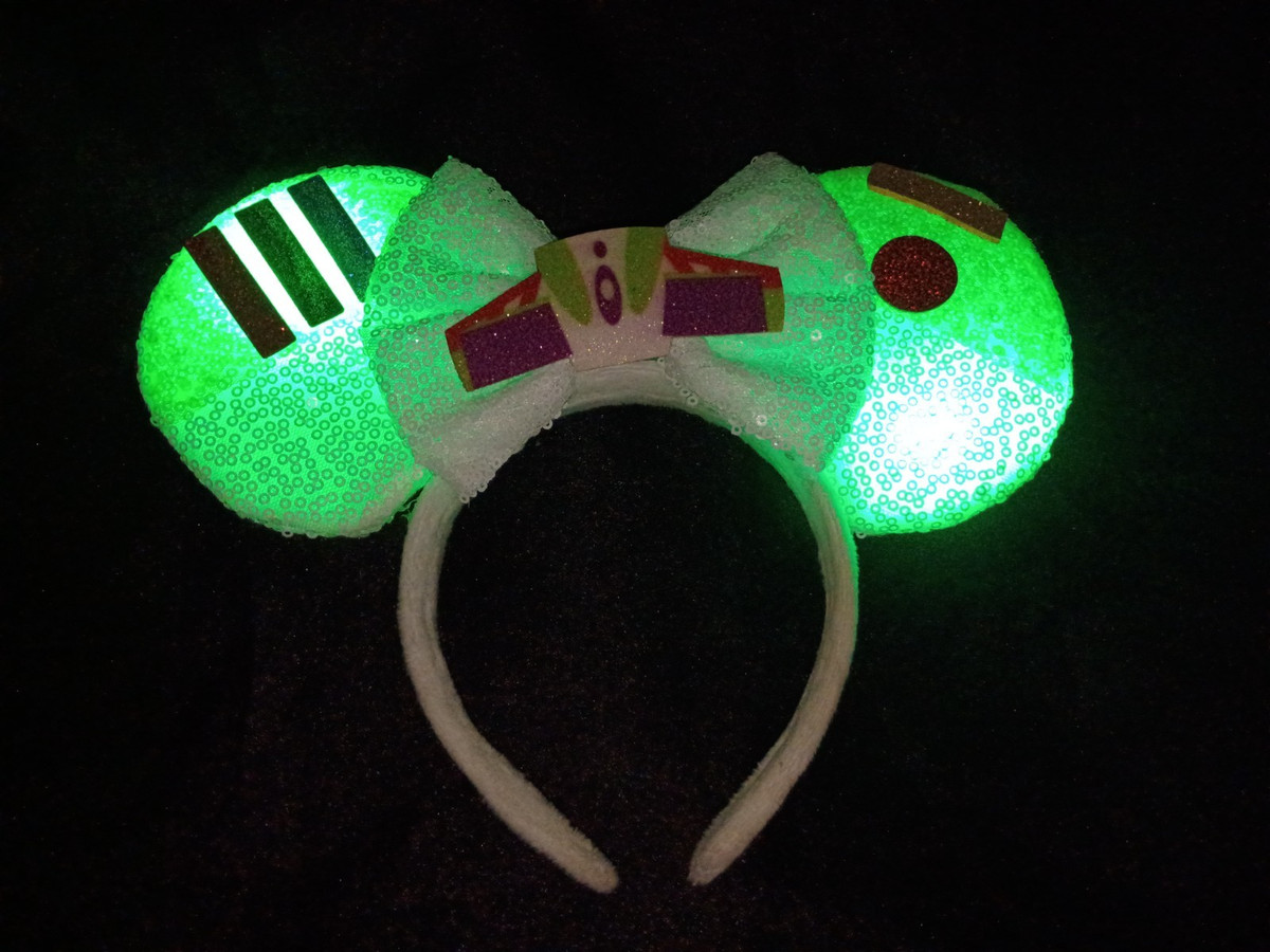 RARE\ud83d\ude80 Disney Parks Toy Story Buzz Lightyear SEQUIN Mickey Ear Headband LIGHT-UP | eBay | eBay US