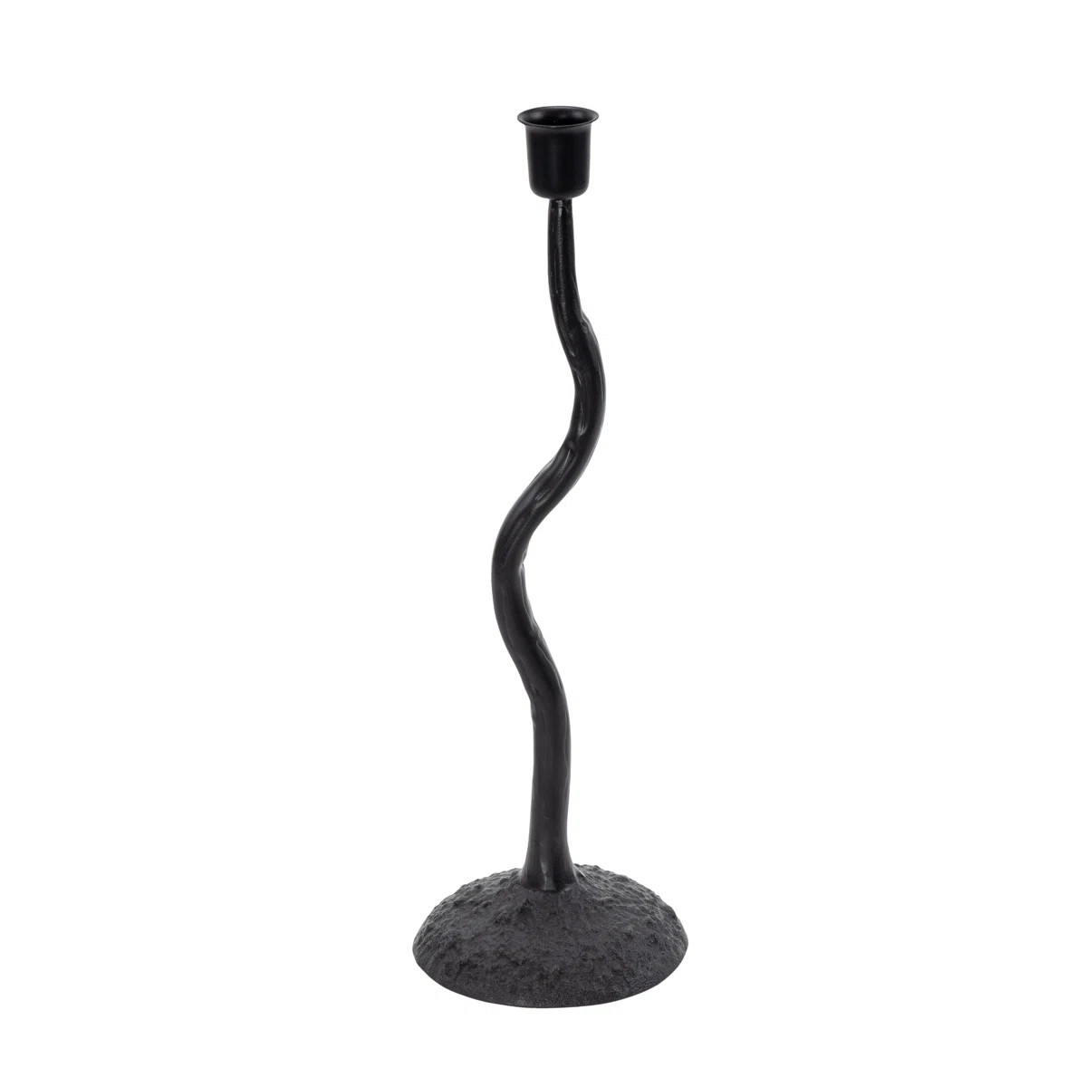 Cole and Grey Metal Black Decorative Candle Holder with Round Base | Wayfair North America