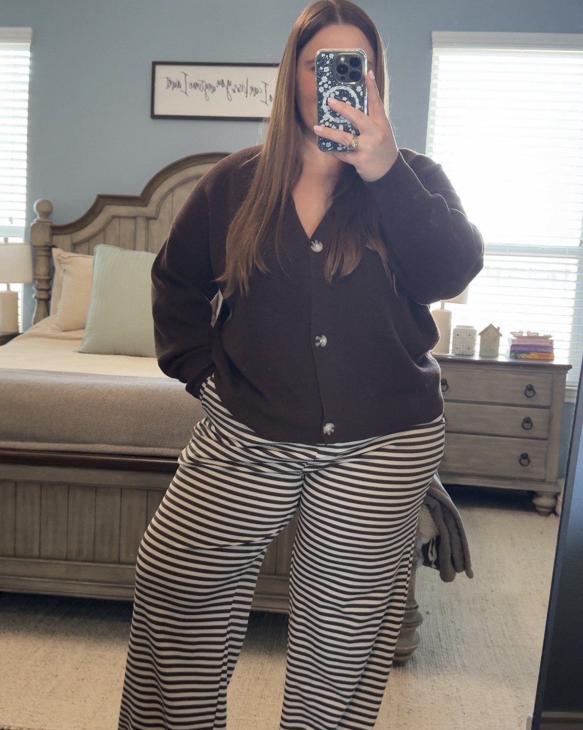 My FAVORITE Amazon find! I love these comfy Amazon pants and right now they are on sale for less than $20! I’m wearing a size XL (I’m normally a size 16 and I’m 5’1). I’m wearing the brown target cardigan and the blue old navy sweater in a size xxl. The black Amazon sweater is a size xl (size down). And I finished the look with some Amazon platform slippers. Super comfy and cozy! 

#LTKootd #LTKMidsize #LTKPlusSize