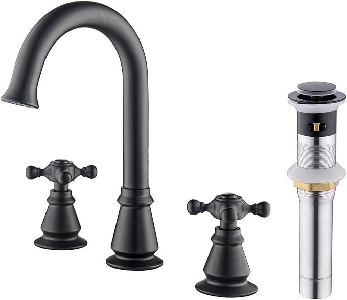 Anpean Two Handle 8 Inch Widespread Bathroom Faucet 3 Holes with Pop-Up Drain and Water Supply Li... | Amazon (US)