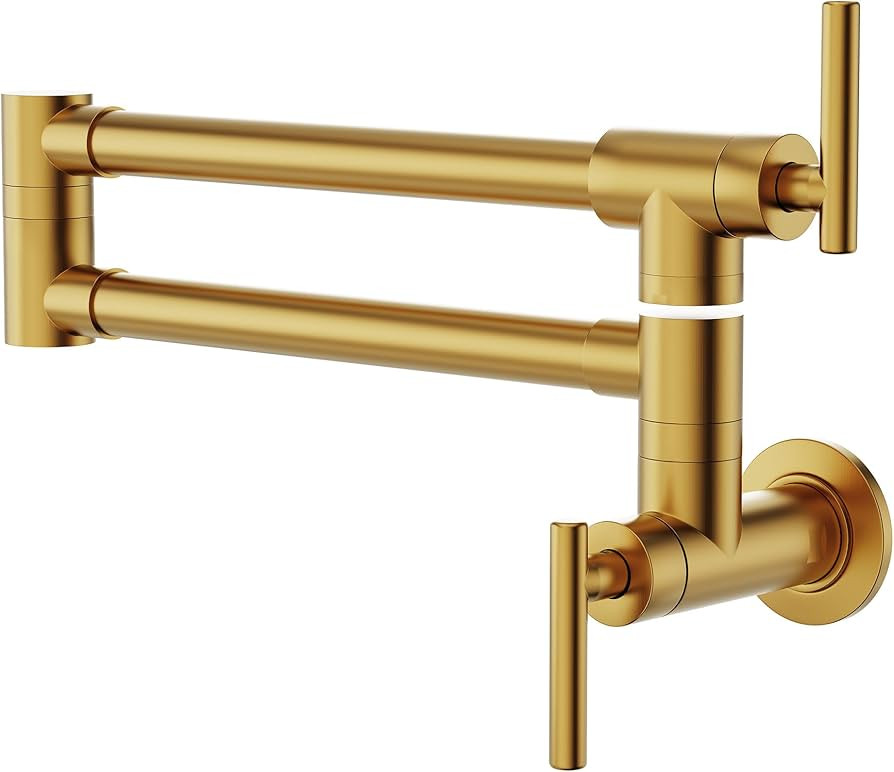 GIMILI Pot Filler Faucet Gold Commercial Wall Mount Faucet Pot Filler Folding Faucet Stretchable ... | Amazon (US)