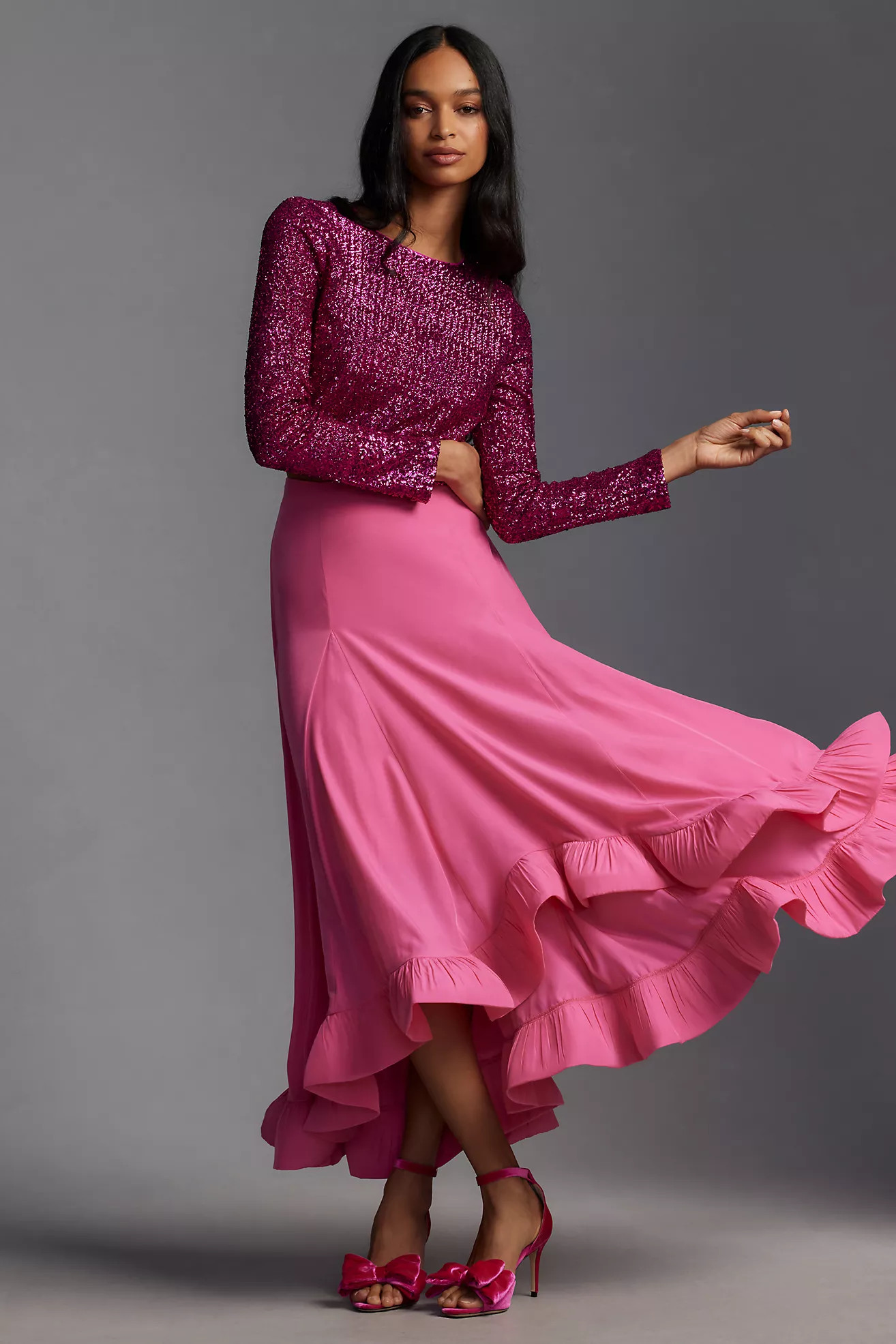 Mare Mare x Anthropologie Ruffle-Hem Midi Skirt | Anthropologie (US)