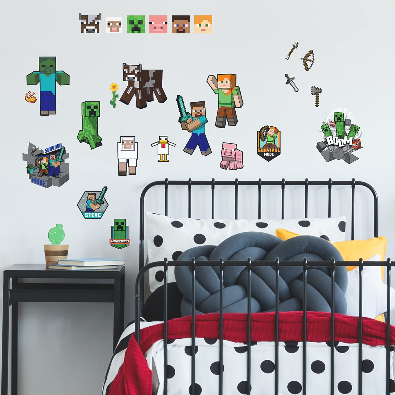 RoomMates RMK5366SCS Minecraft Characters Peel and Stick Wall Decals | Amazon (US)