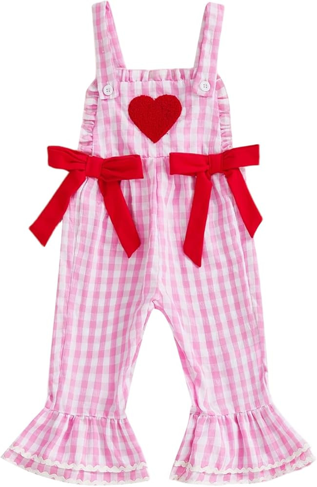 Adobabirl Toddler Baby Girl Easter Outfit Overalls Easter Eggs Bunny Embroidery Romper Flare Pant... | Amazon (US)