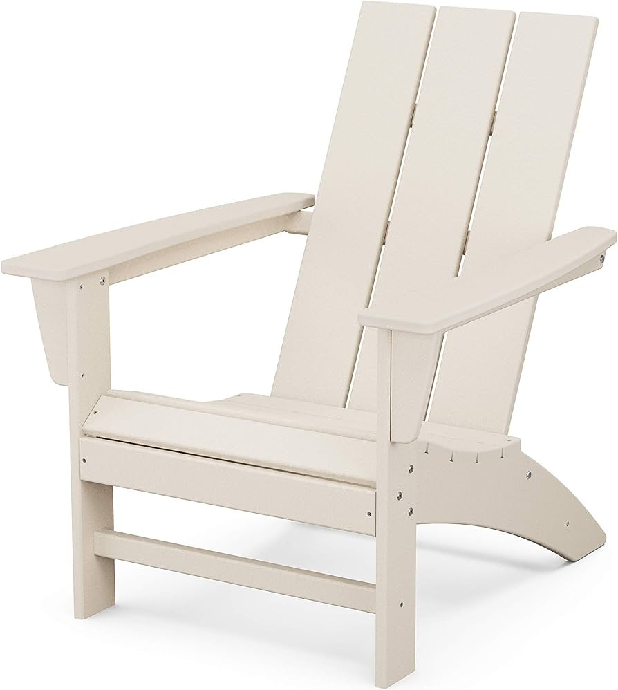 Amazon.com : POLYWOOD Modern Adirondack Chair \u2013 All-Weather Outdoor Lawn Adirondack Chairs \u2013 HDPE, Fade-Resistant & Durable Outdoor Furniture \u2013 For Patio, Deck & Fire Pit Chairs \u2013 Sand : Patio, Lawn & Garden | Amazon (US)