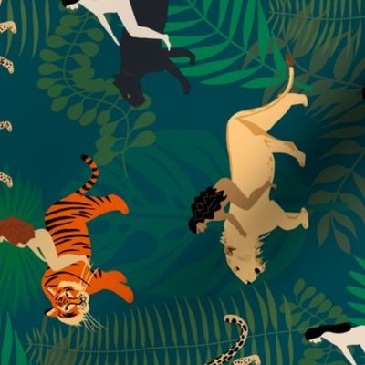 Big Cats - SIDEWAYS | Spoonflower