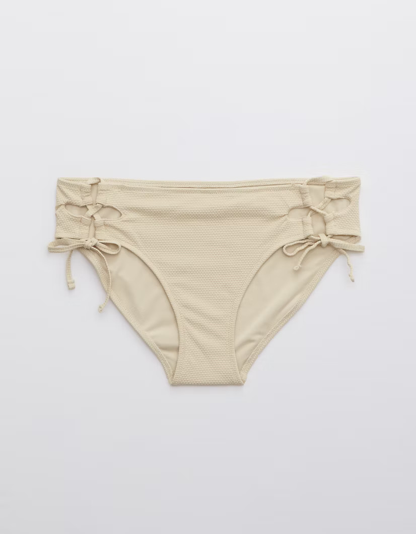 Aerie Pique Lace Up Bikini Bottom | American Eagle Outfitters (US & CA)
