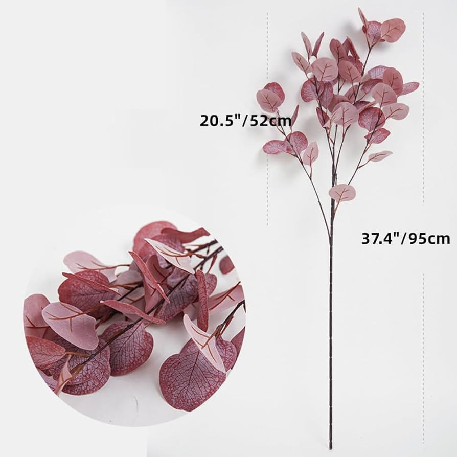 XZJMY 4 Pack Artificial Eucalyptus Stems Leaves 95cm Long Faux Eucalyptus Branches,Artificial Flo... | Amazon (US)