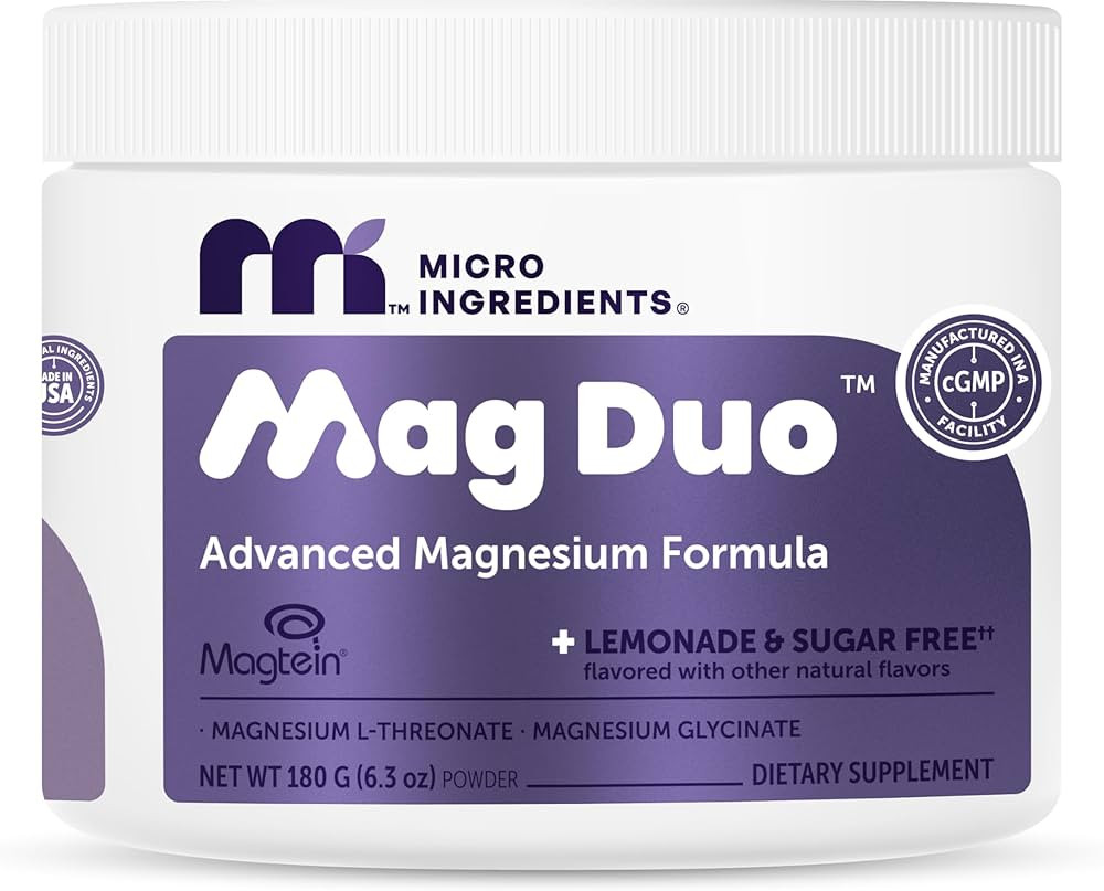 Micro Ingredients Mag Duo Magtein\u00ae Magnesium L-Threonate & Magnesium Glycinate Powder \u2013... | Amazon (US)