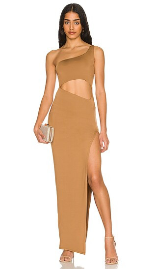 Erla Cutout Maxi Dress in Brown | Revolve Clothing (Global)