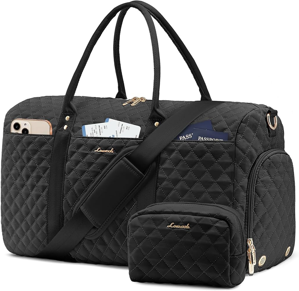 LOVEVOOK Travel Duffle Bag, Weekender Bags for Women with Shoe Compartment, Quilted Carry on Over... | Amazon (US)