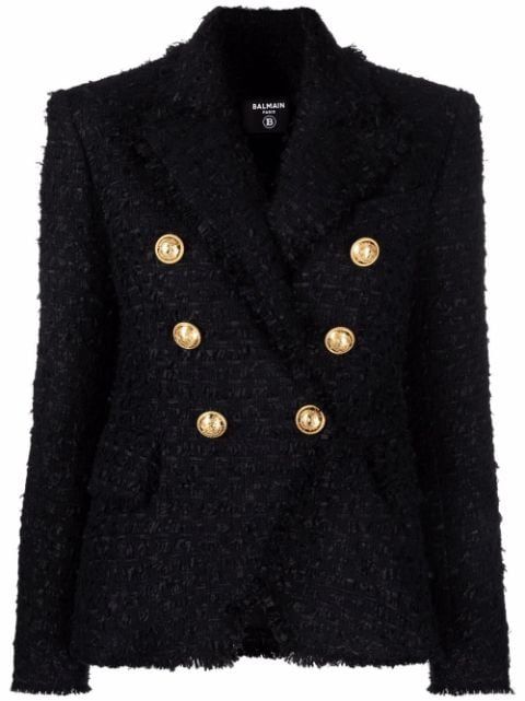 tweed double-breasted jacket | Farfetch (US)
