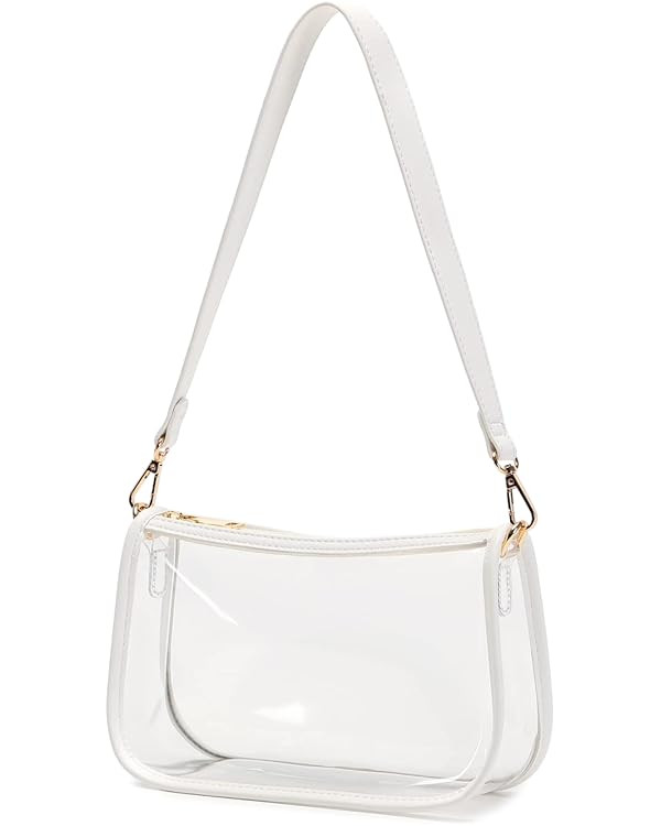 Leanoria Clear Tote Bag Stadium Approved Clear Purse PVC Handbag Retro Classic Transparent Bag fo... | Amazon (US)
