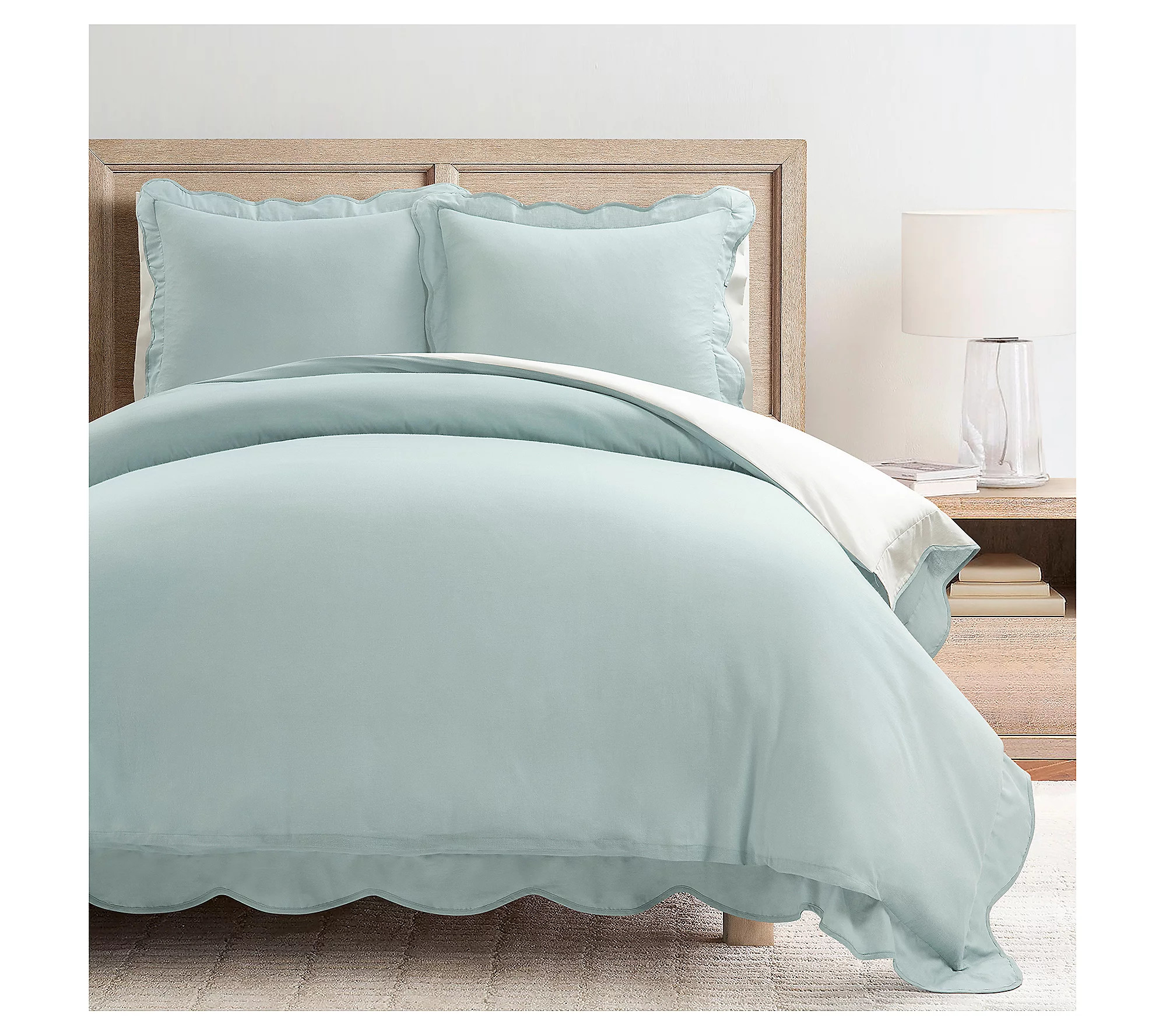 Lush Decor Coastal Chic Scallop Edge Duvet Cove r 3pc Set- Kin | QVC