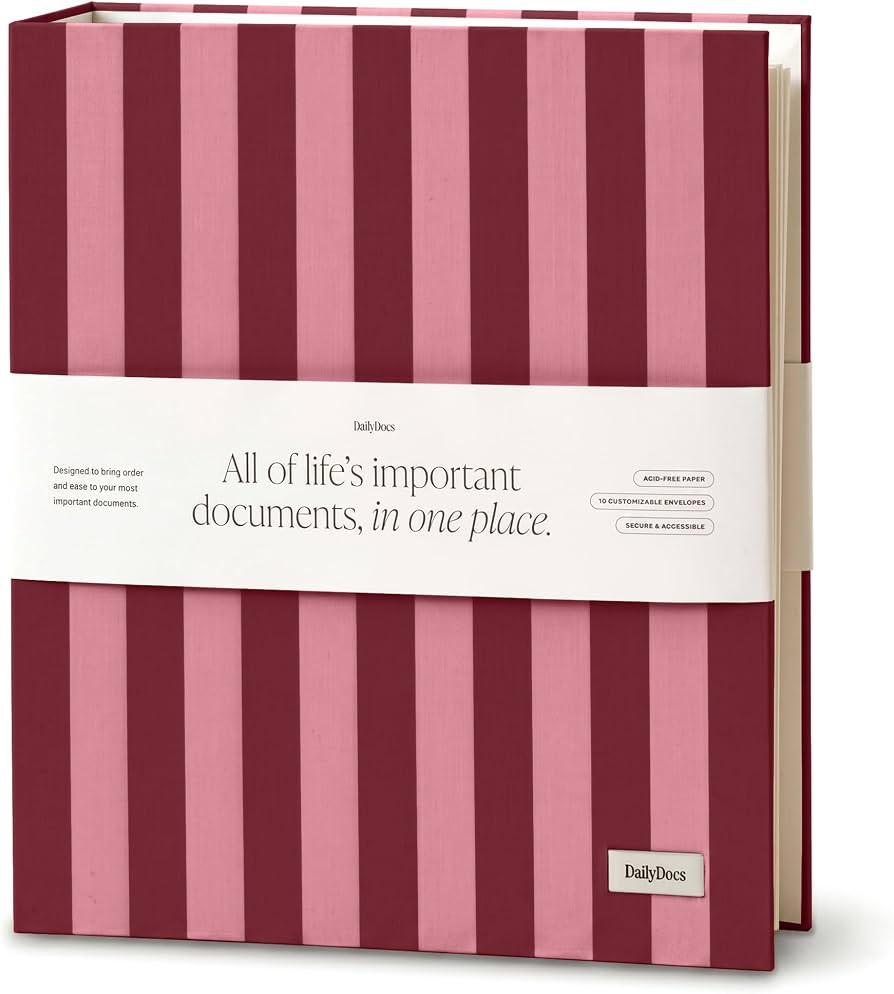 Document Organizer Binder for Important Papers & Passports, Sangria | Amazon (US)