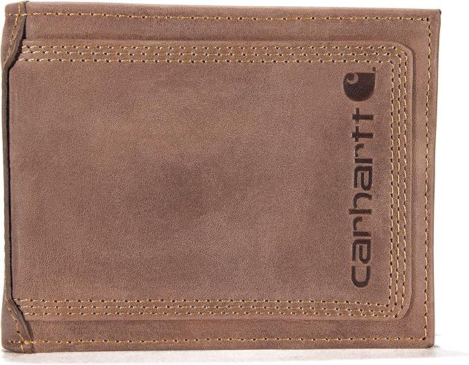 Carhartt Men's Rugged Leather Triple Stich Wallet, Available in Multiple Styles | Amazon (US)