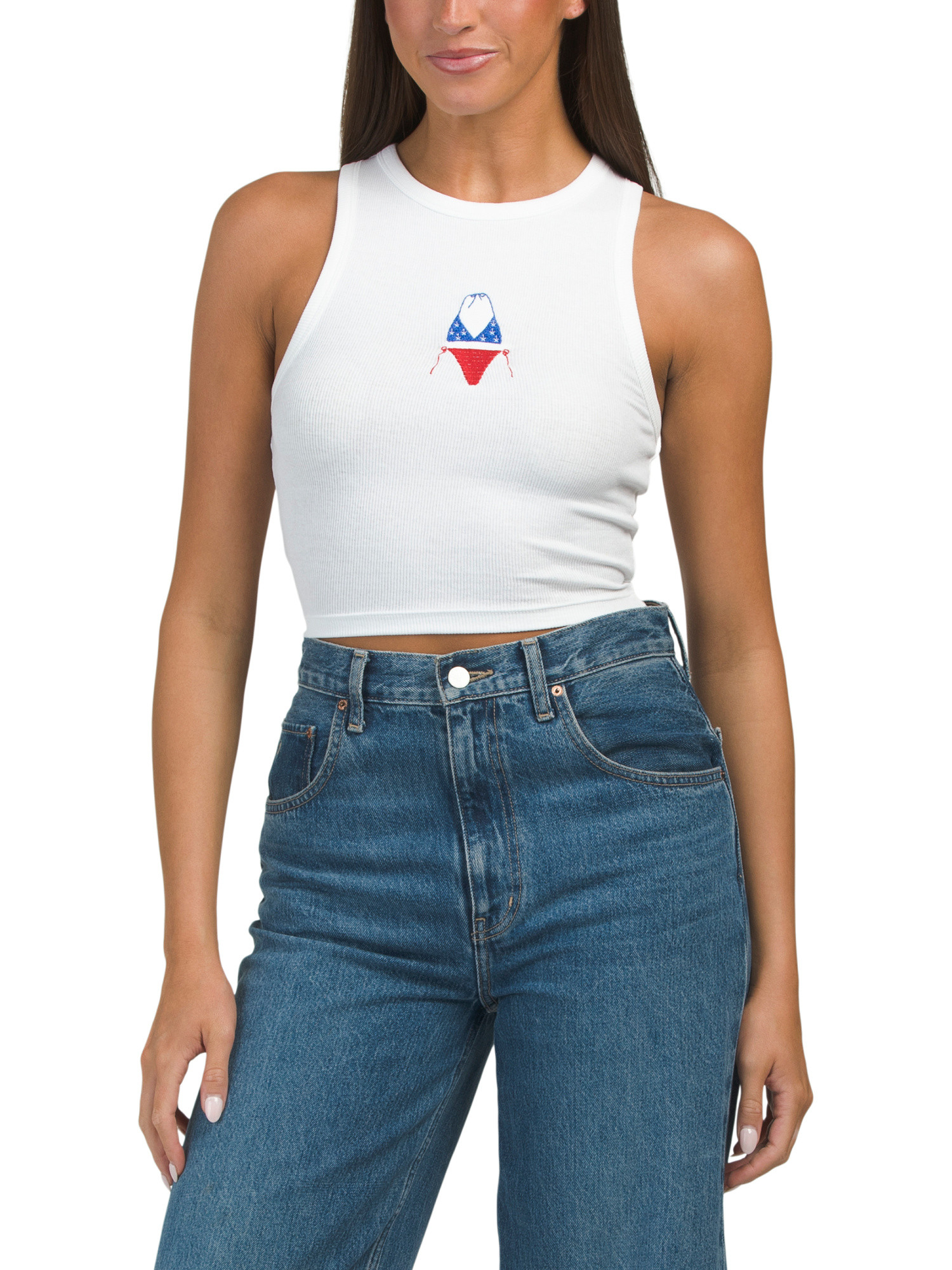 Usa Bikini Embroidered Tank Top | TJ Maxx