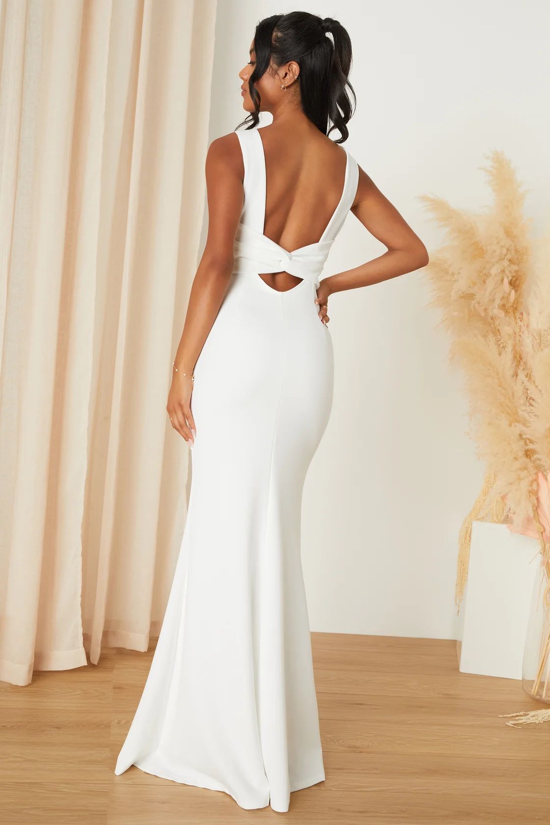 Love In Your Eyes Ivory Knotted Mermaid Maxi Dress | Lulus (US)