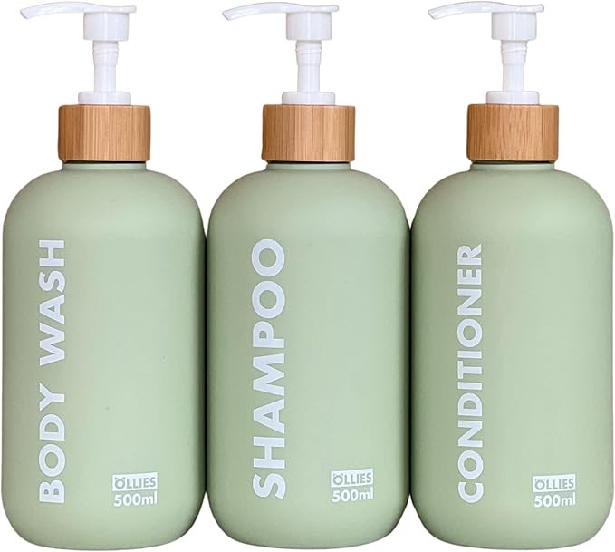 Shampoo and Conditioner Dispenser, Shower Soap Dispenser for Bathroom-Set of 3 with Permanent Sty... | Amazon (US)
