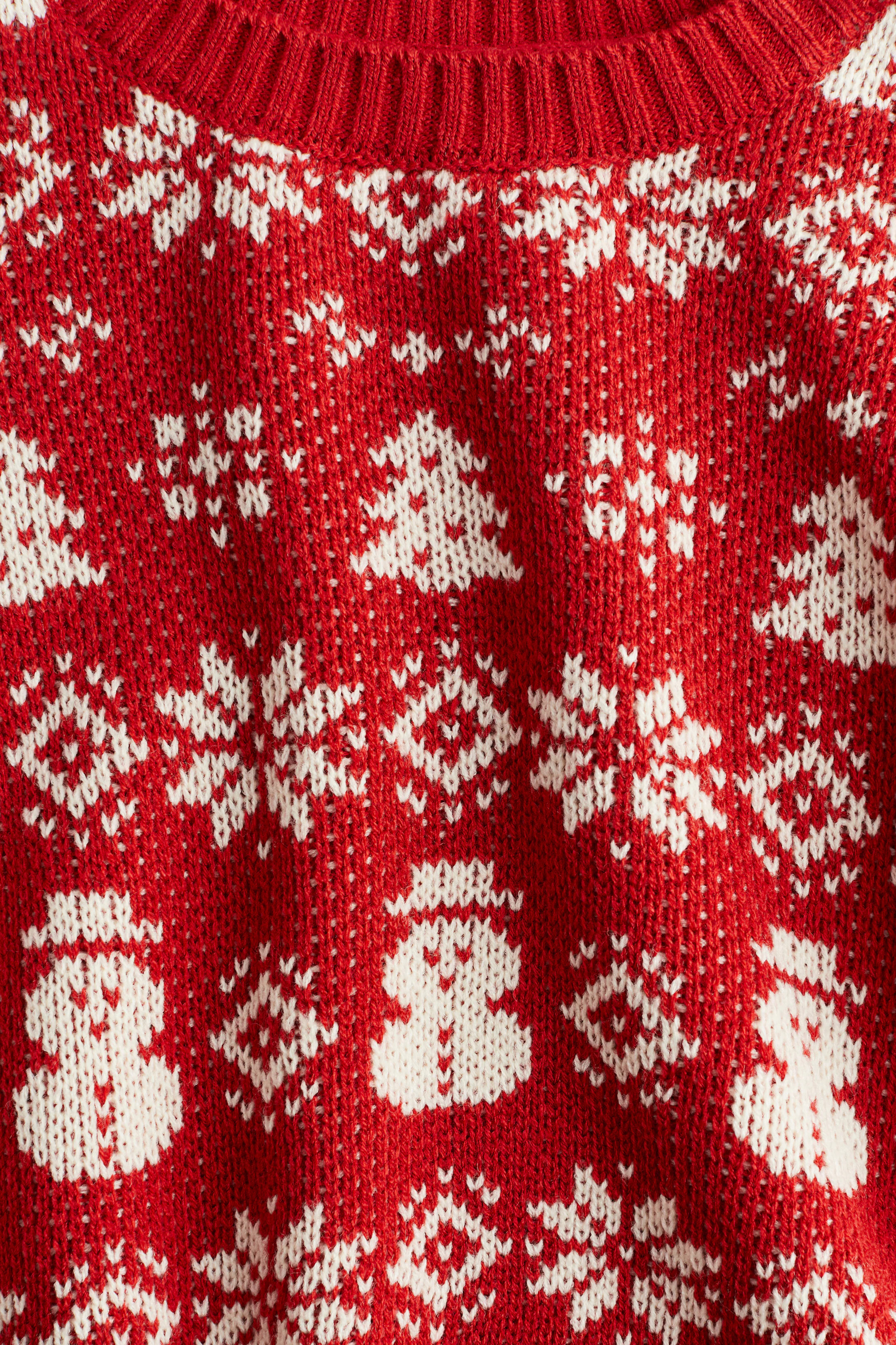 Jacquard-Knit Sweater - Red/patterned - Kids | H&M US | H&M (US + CA)