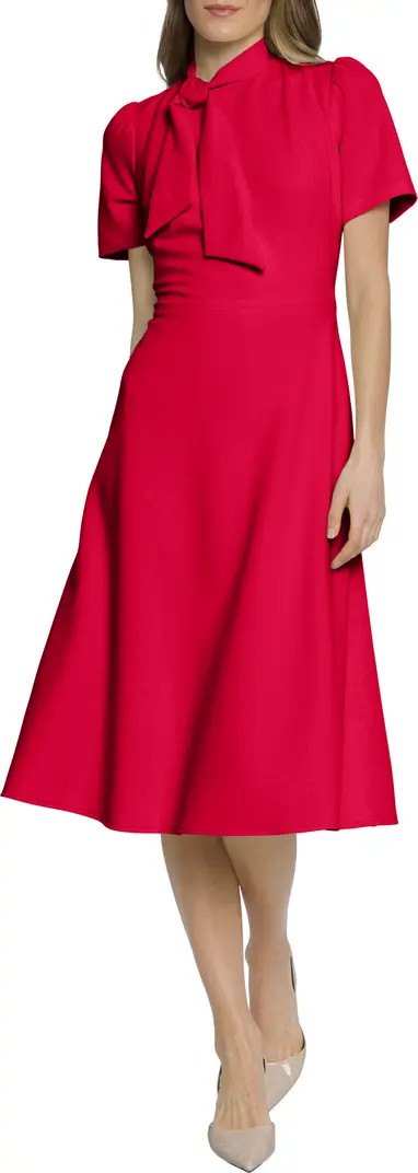 Short Sleeve Necktie Midi Dress | Nordstrom Rack