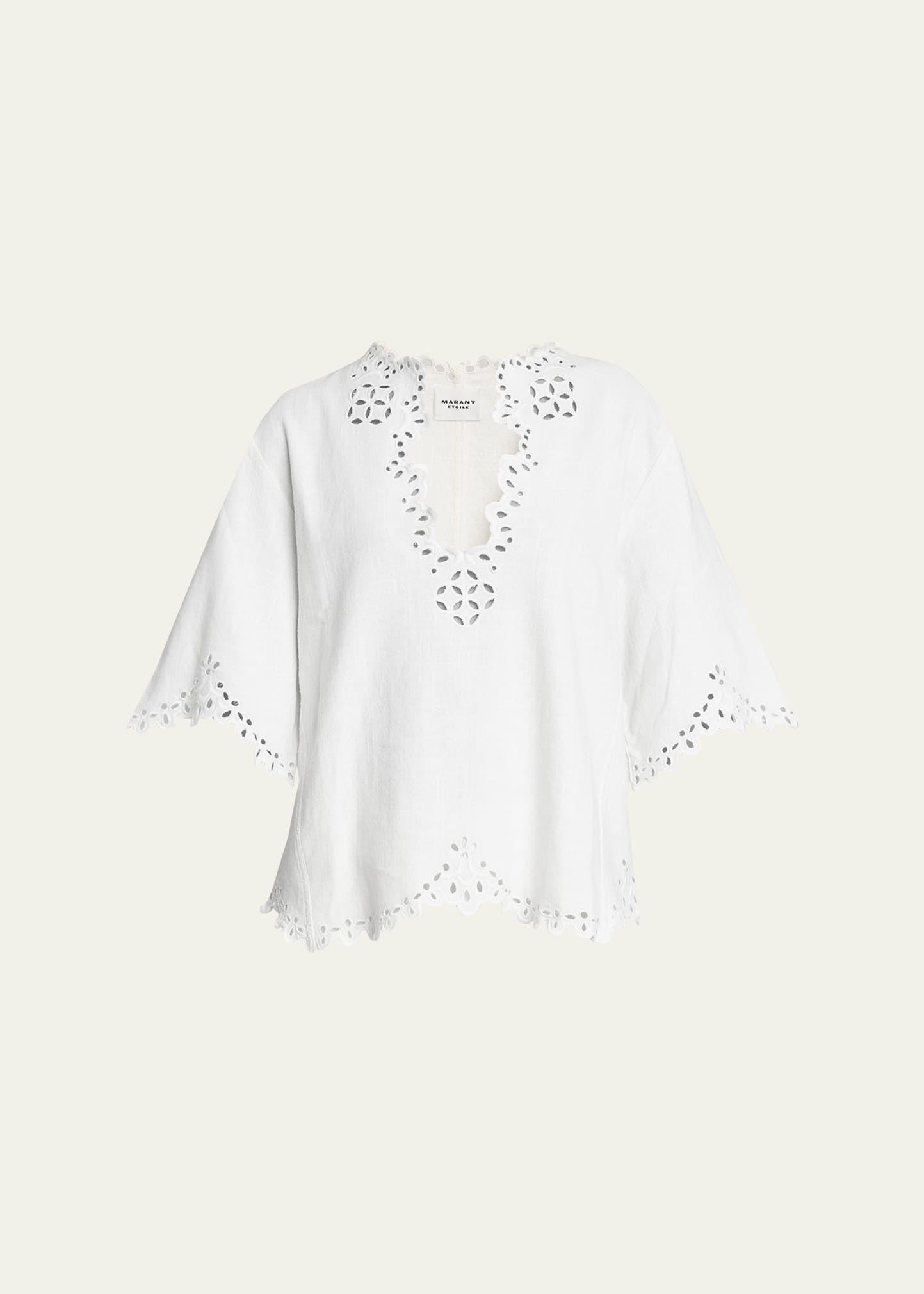 Etoile Isabel Marant Shana Eyelet Cotton Poplin Top | Bergdorf Goodman