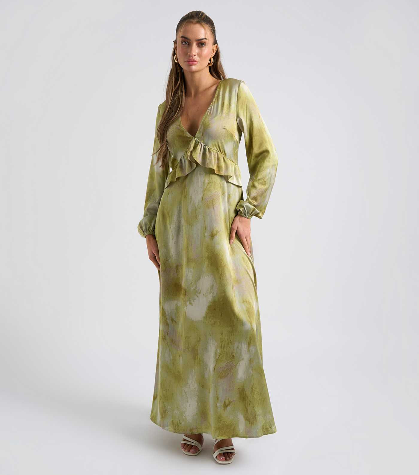 Urban Bliss Green Ruffle-Trim Maxi Dress | New Look | New Look (UK)