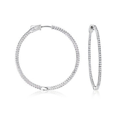 Ross-Simons Jewelry 1.50 ct. t.w. CZ Hoop Earrings in Sterling Silver | Target
