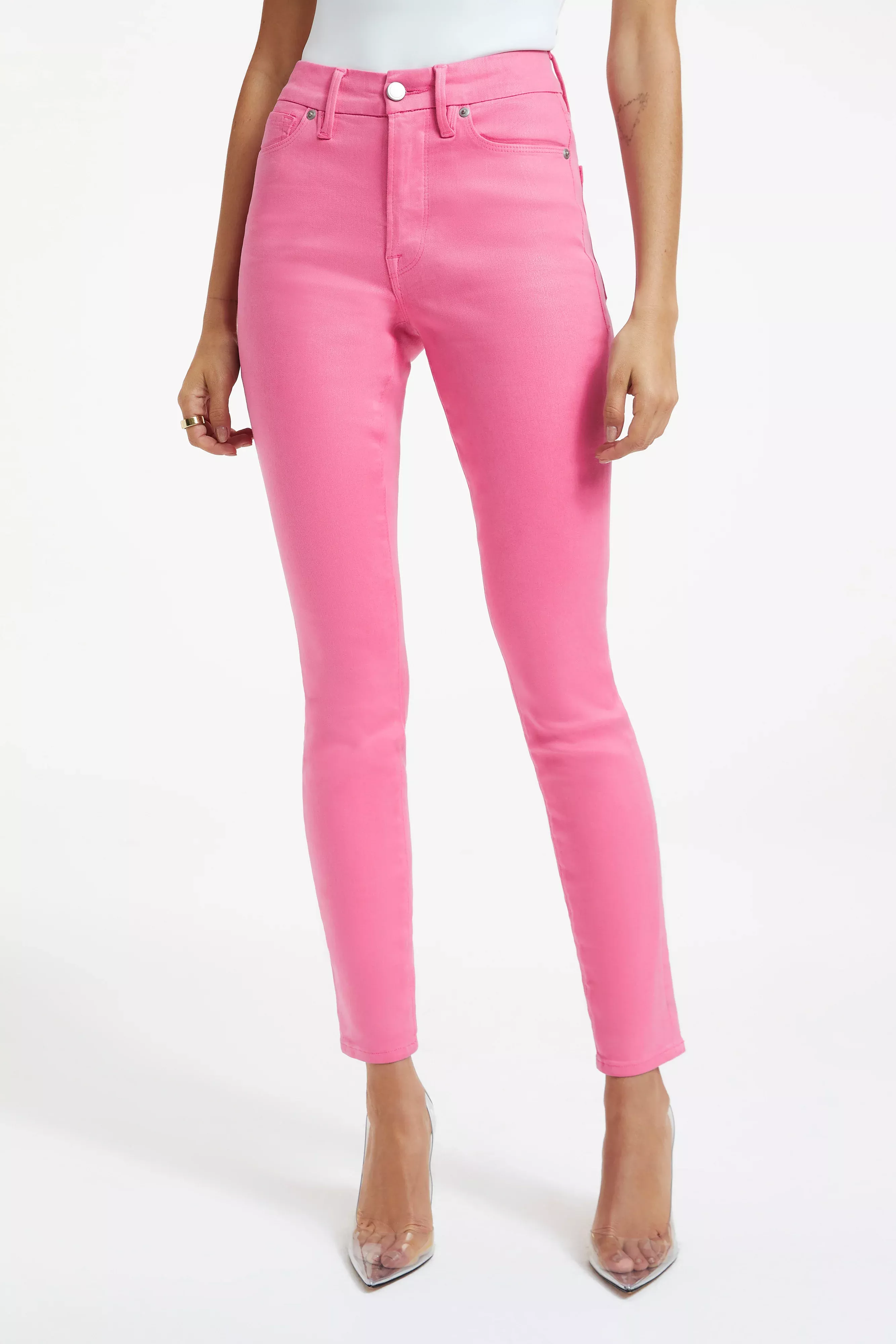 Pink hot sale coated jeans