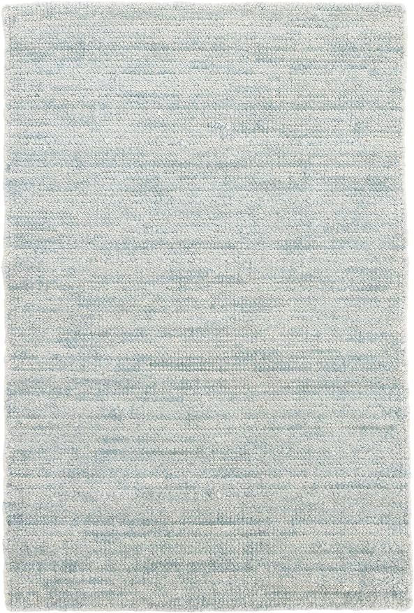 Dash and Albert Quartz Ocean Handwoven Viscose/Cotton Rug, 9 X 12 Feet, Blue Solid Pattern | Amazon (US)