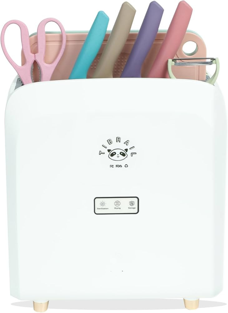 Automatic Cutting Board and Knife Set with Stand, Knife Block Holder, 6 Knife Smart Cleaning Cutt... | Amazon (US)