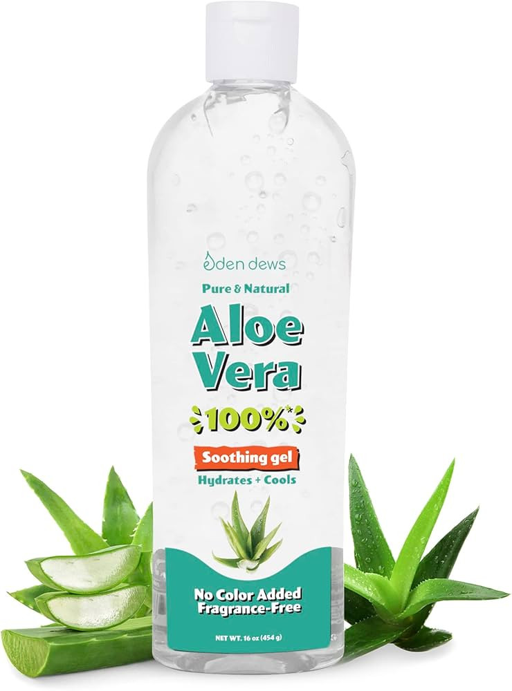 Aloe Vera Gel for Skin - 100% Pure & Natural Organic, Moisturizing, Face Skin & Hair Care, Sun Bu... | Amazon (US)