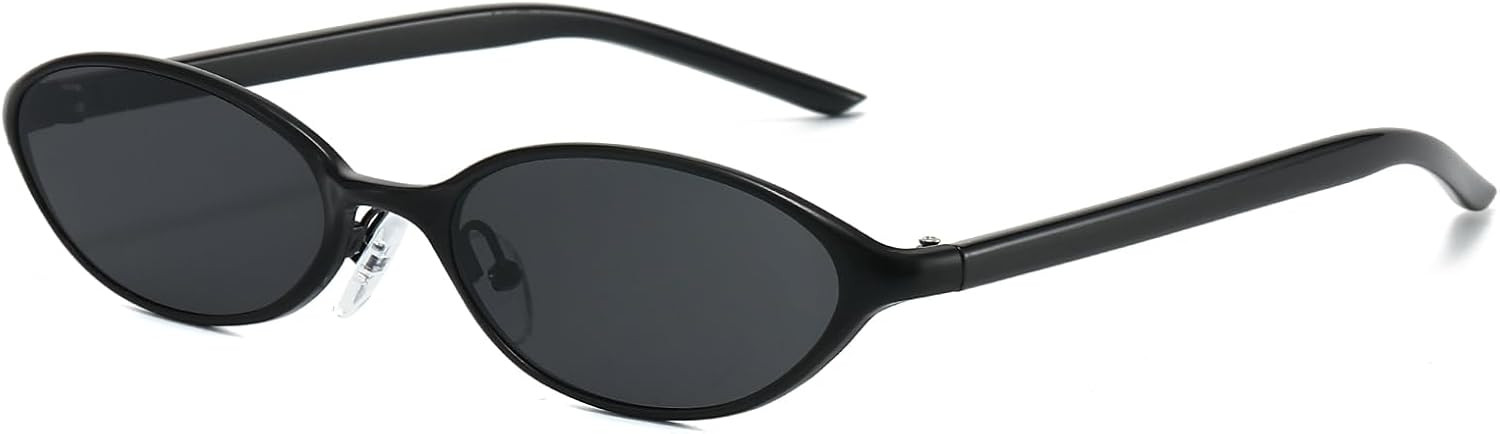 PORADAY Trendy Y2K Oval Sunglasses for Women Cute Slim Cat Eye Sunnies | Amazon (US)